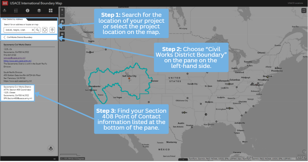 USACE International Boundary Map Graphic